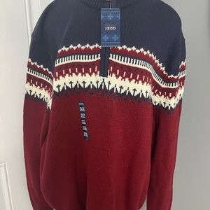 180–NWT IZOD Men's Sweater in Red and Navy